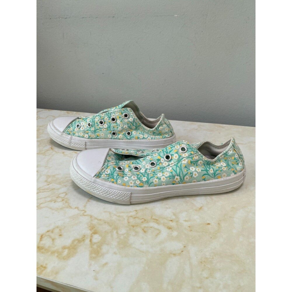 Converse Chuck Taylor All Star Floral Ox Ocean Mint/White/Topaz Gold Junior Sz 2